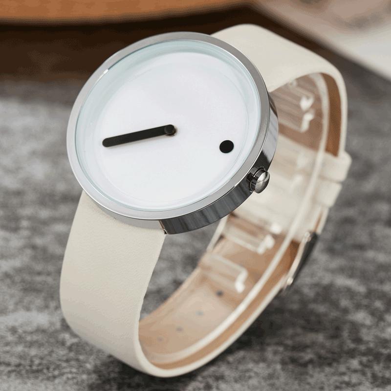 UTHAI CQ191 Simple Style Round Quartz Watch Creative Men's Watch Fashion Casual Leather Women's Watch Gift watchs