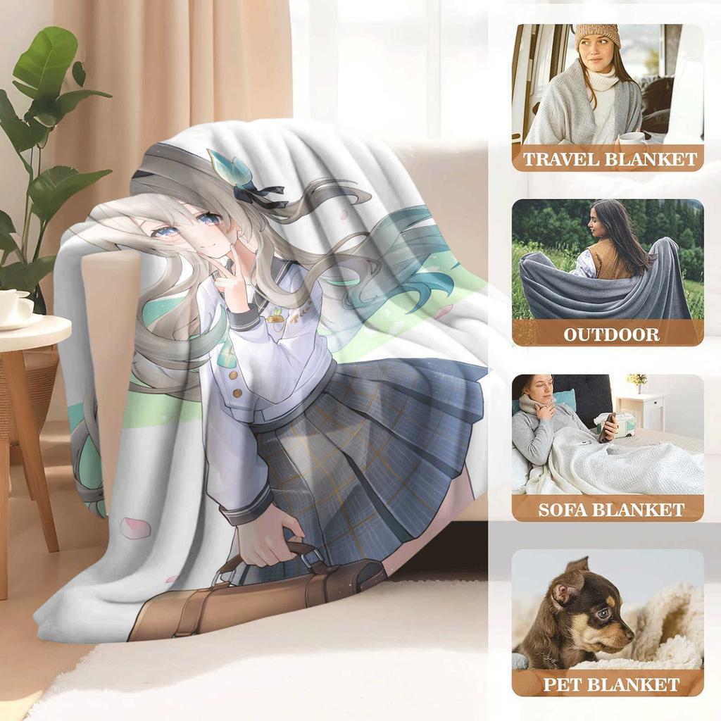 Cartoon Honkai Star Rail Firefly Flannel Blanket Cover Warmth Soft Anime Blanket Multifunctional Decor Home Universal Blankets