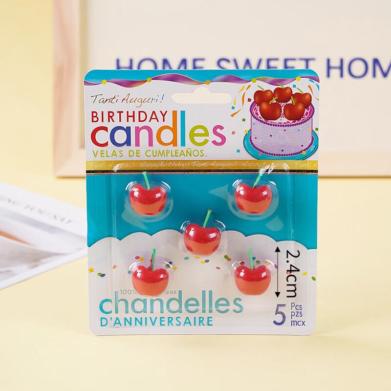 Colorful Ins Style Cherry Birthday Candles
