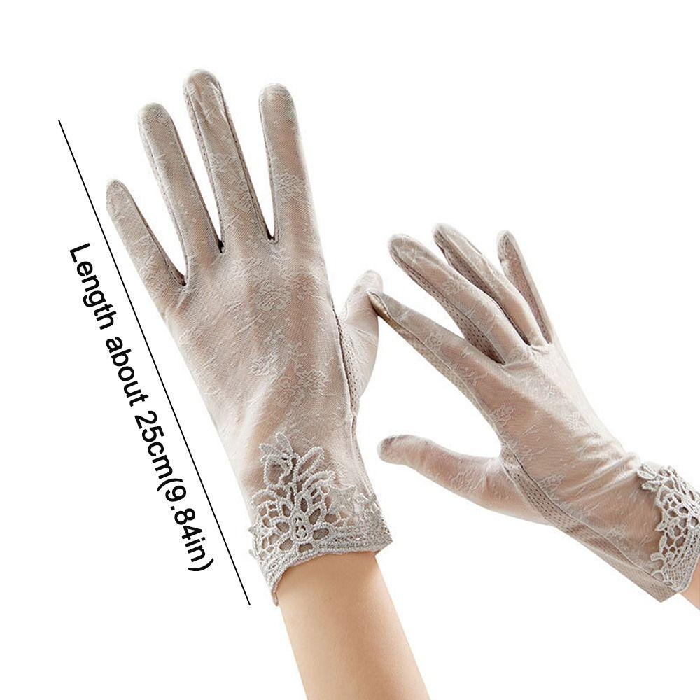 Sun Protection Sun Protection Gloves Lace Touch Screen Gloves Driving Mittens  Driving Cycling