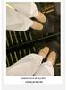 Autumn Round Toe Suede Commuter Flats: Elegant Square Buckle Design for Women