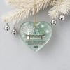 Yousheng Heart-Shaped Sea Glass Family Ornament Handmade Sea Glass Art Heart Ornament for Christmas Tree Home Decor