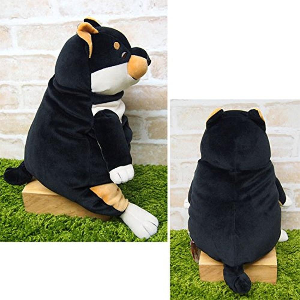 Shinada Global Mochi Series Mochi Inu Black Shiba Plush Toy Dog Animal MOIN-0350B 22×22×30cm