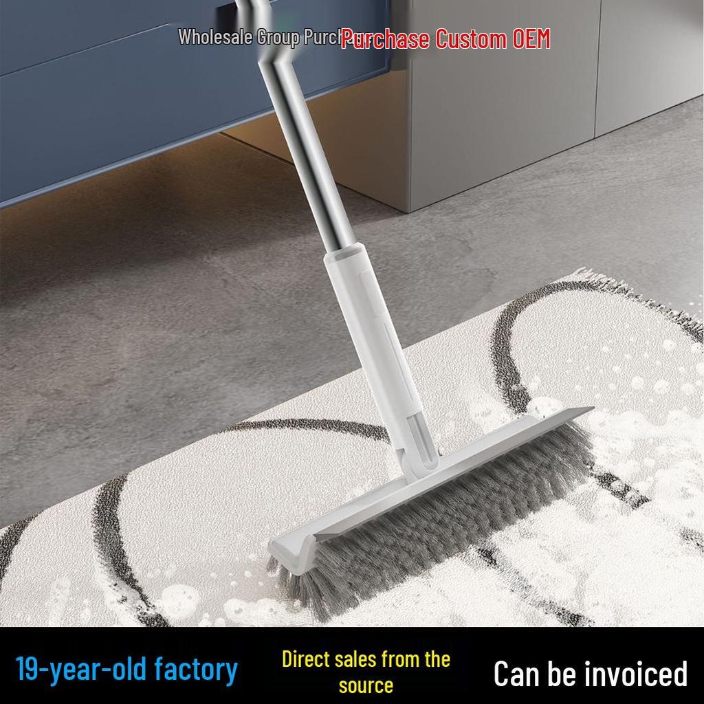 V-Shaped Long Handle Bathroom Floor and Tile Cleaning Brush with Thick Bristles