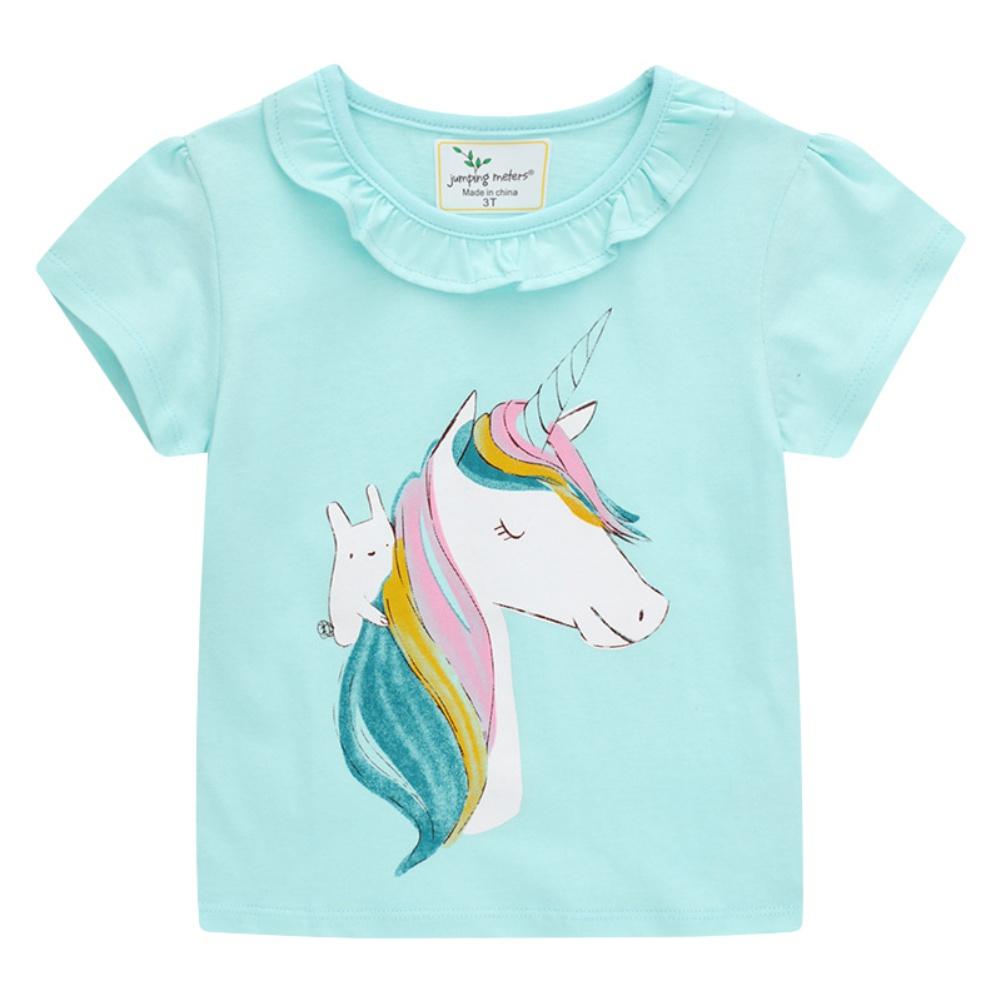 

Летняя детская футболка с животным принтом и рисунком для девочек, футболка, повседневная одежда, топ для девочек, футболка