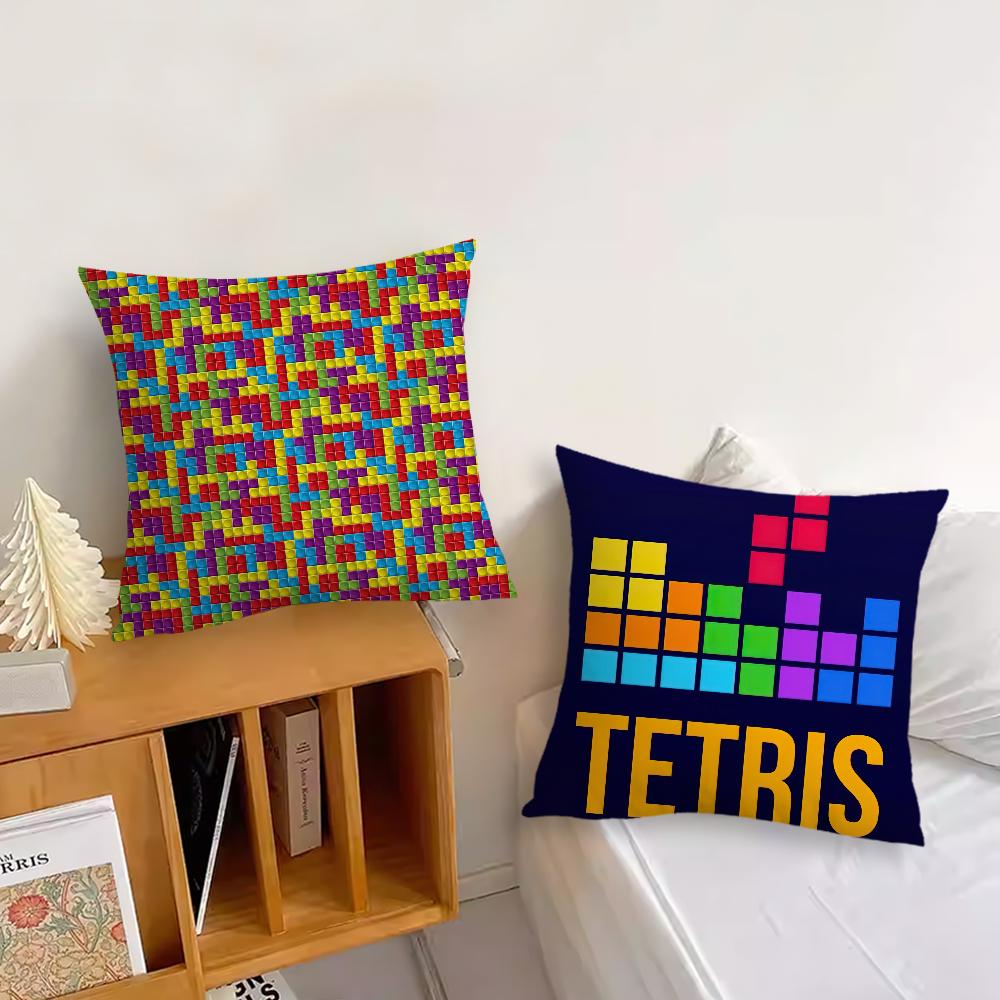 Housse de coussin T-Tetri Jeu Accent Salon Canapé Support Dorsal Carré Salon Reposant Compagnon Sieste Housse de Coussin