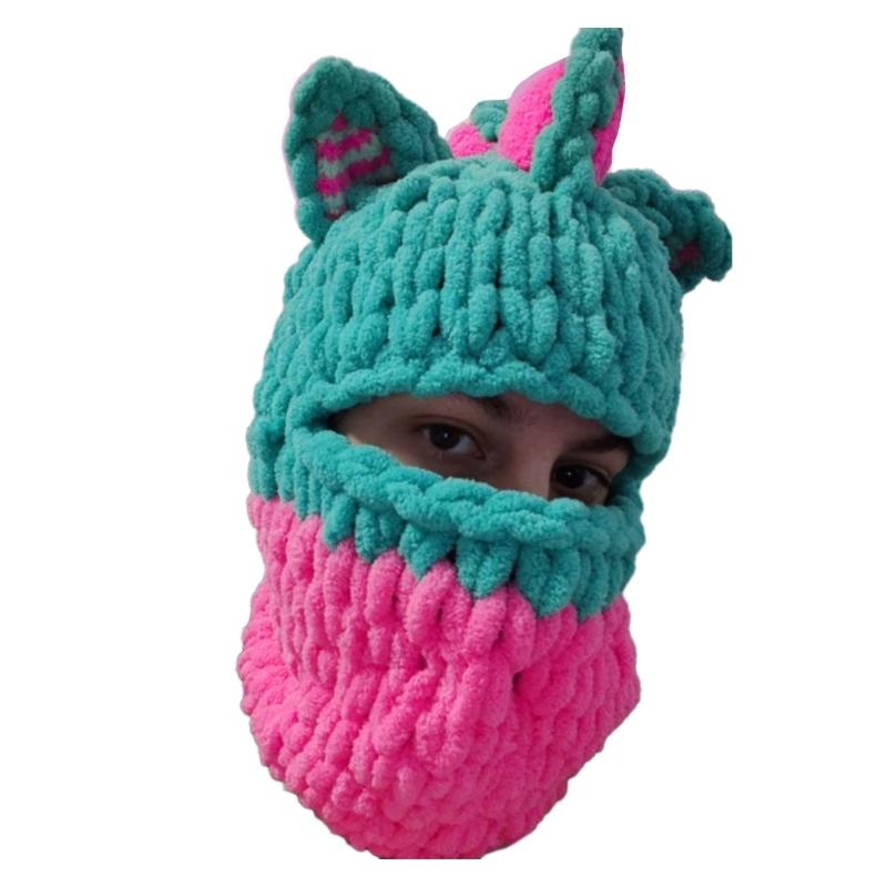 Girls Cat Ear Hat Y2K Knitted Hat Cute Cat Ear Gifts Warm Hat Adult Children Knitted Chenille Yarn Halloween Photo Props