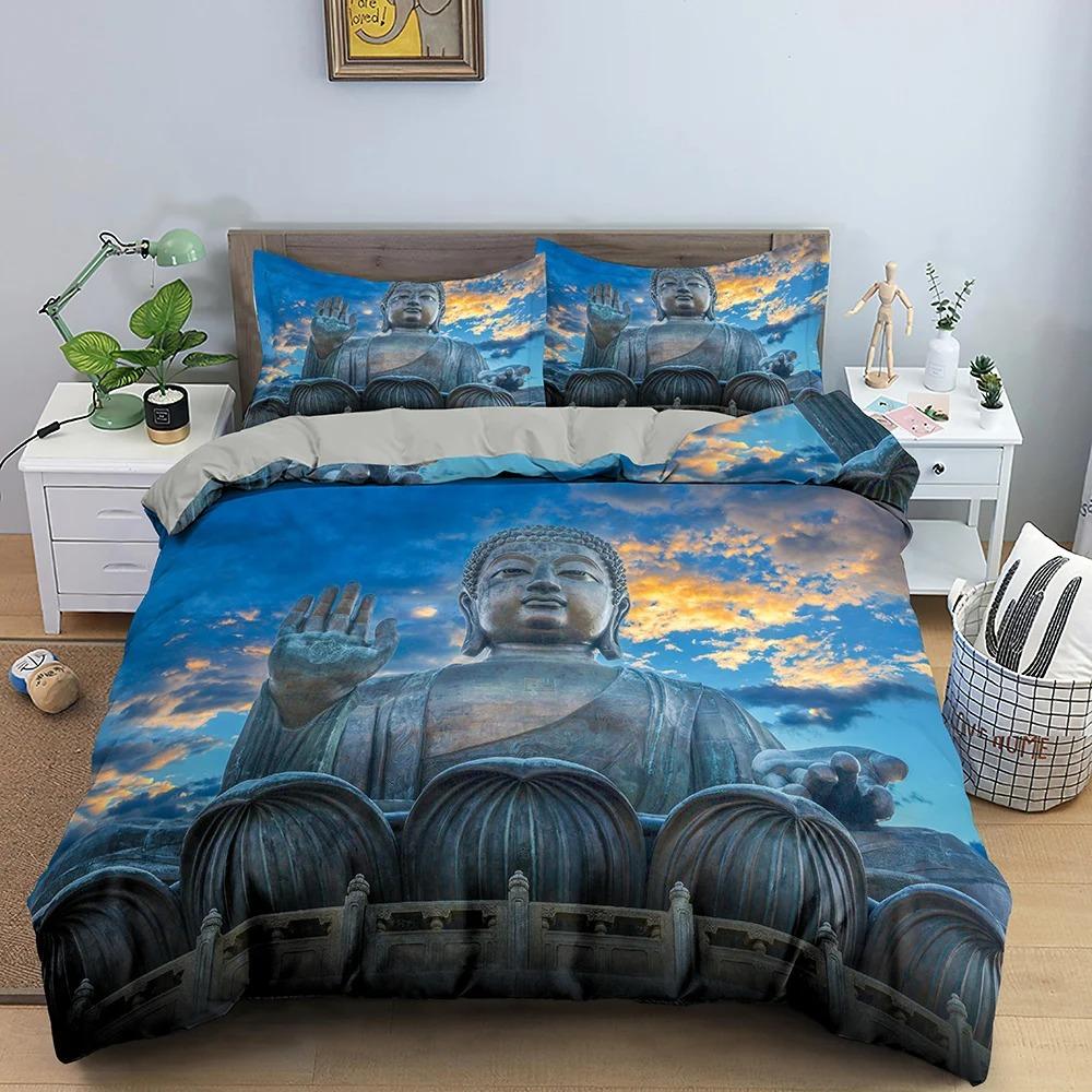 Buddha Bodhisattva Bedding Set Boys Girls Twin Queen Size Duvet Cover Pillowcase Bed Kids Adult Fashion Home Textileextile