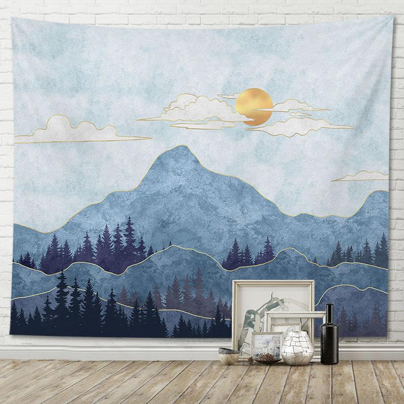 Beautiful Tapestry Room Decoration Abstract Mountain View Home Wall Hanging Background Cloth