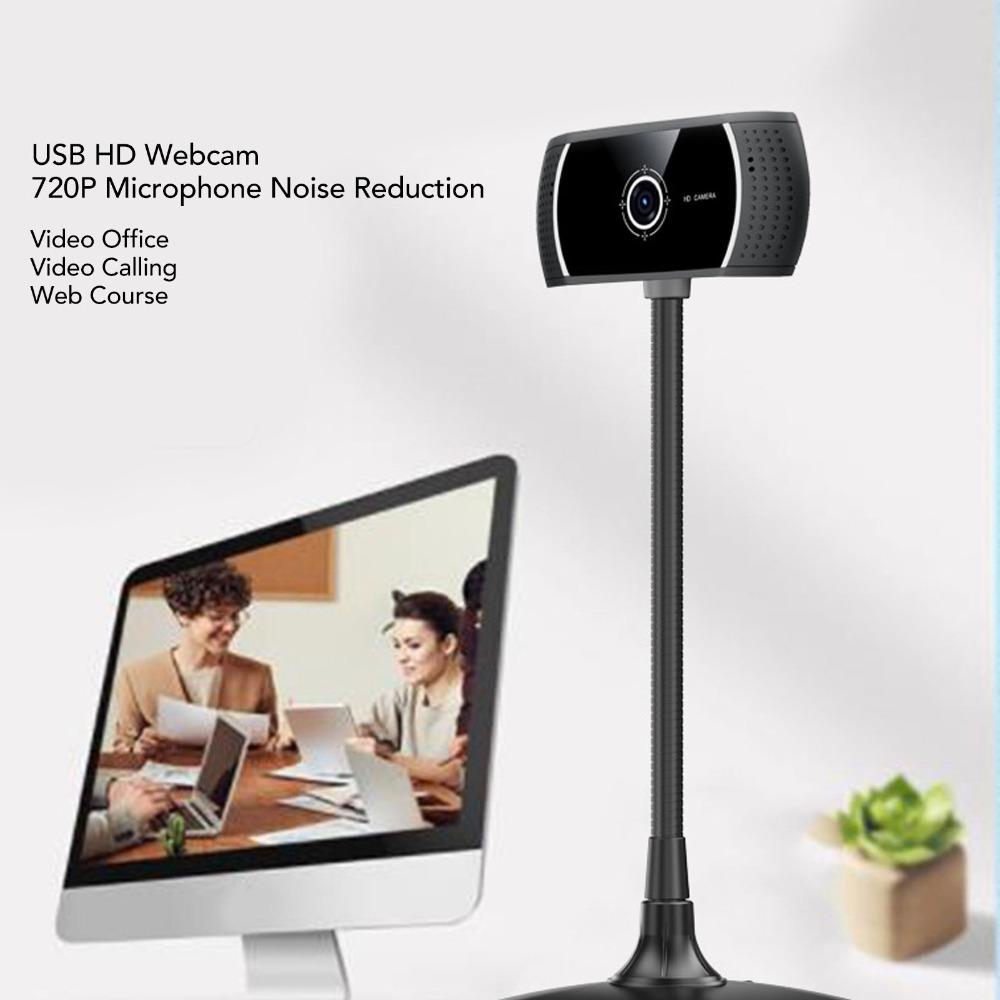 360 Degree Rotation USB Web Camera Auto Focus Lock Webcam with Noise Canceling Mic Live Streaming
