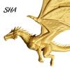 Decorative Shelf Accents Double Dragon Bookends, Vintage Fantasy Flying Bookshelf Decor, Stable Retro Style Book Holder Sculpture Stopper for Shelves,