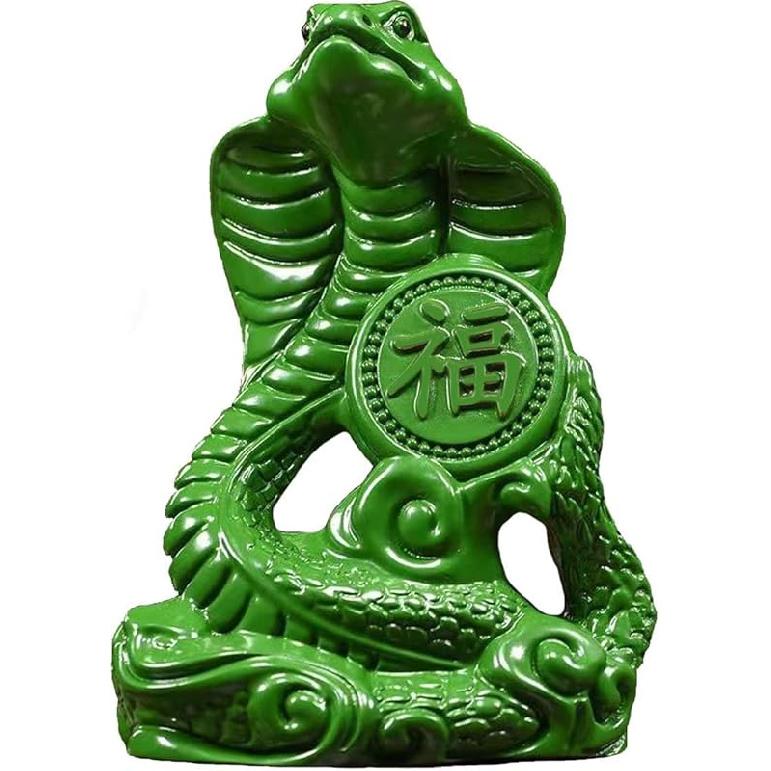 Snake Statue Small Wooden Chinese Zodiac Feng Shui Snake Figurines 2025 Year of The Snake Gift Snake Sculpture Ornaments for Luck Success Wealth