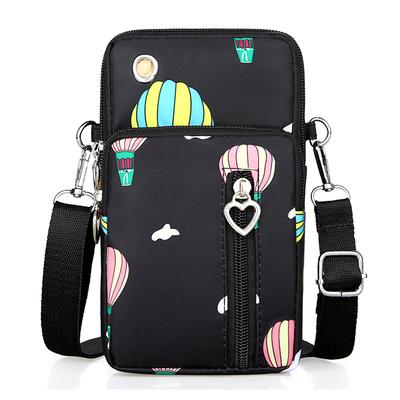 New Mobile Phone Bag, Women's Messenger Bag, Three-layer Zipper Nylon Bag, Vertical Model, Change Bag, Arm Bag.