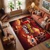 Movies and Food Trending Culture Living Room Rug, Bedroom Rug, Bedside Rug,Machine Washable and Foldable for Storage
