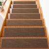 Creative Imitation Linen Stair Treads Non-Slip Washable Floor Mat Water Absorption Noiseproof Stair Carpet Household Use