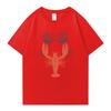 Heißer Verkauf Hummer und Weinglas Grafikdruck Kurzarm T-Shirt Sommer Oberteil Unisex Oversized Unisex T-Shirt