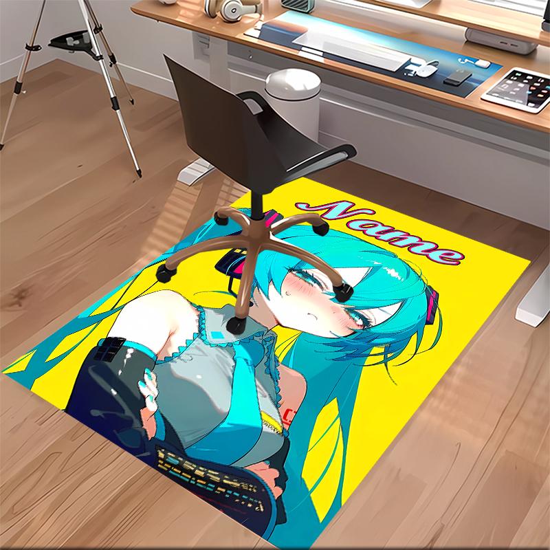 Custom personalization Hatsune Miku Print Area Rug - Soft, Washable Non-Slip Indoor Mat,Living Room,Home&Office Decorative Rug