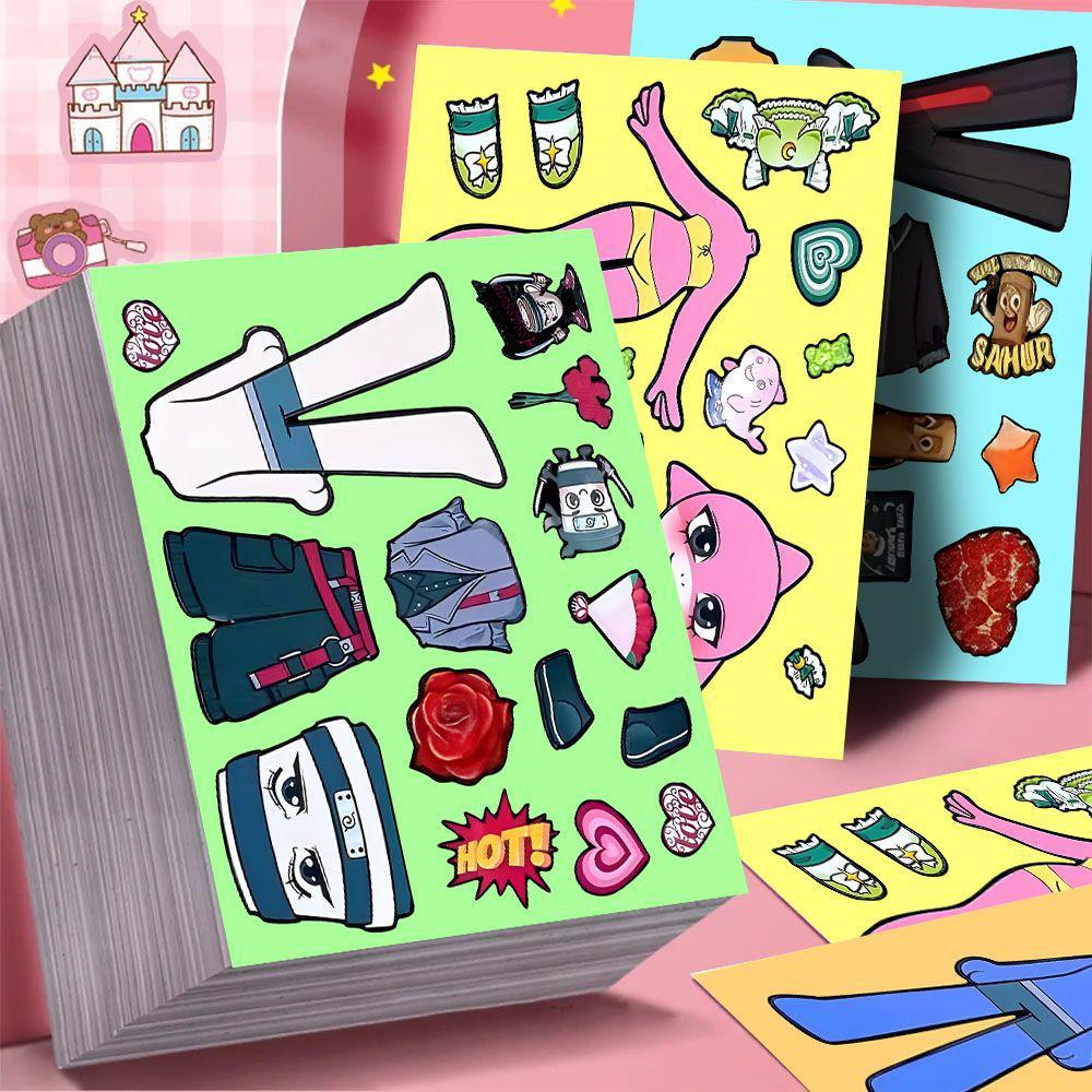 18 Zhangshanhaijing Cartoon Q Version Anime Dress-Up Stickers for Kids' Educational Rewards