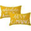 Adventure Camper Decorative Lumbar Pillowcase Double-sided Let’s Go Camping/Adventure Awaits Throw Pillow Covers Cabin/Camper Cushion Covers