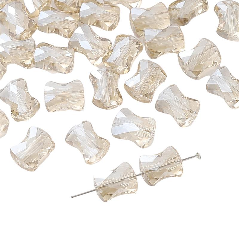 10Pcs Crystal Glass Beads Bow Loose Spacer Beads for Jewelry Making DIY Bracelet Necklace