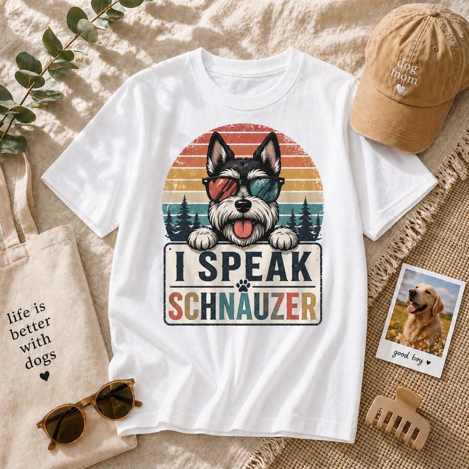 Retro Schnauzer T-Shirt – Vintage Dog Lover Graphic Tee L