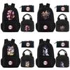 3 Stuks/set Anime Demon Slayer Bedrukte Rugzak met Schoudertas Etui voor Tiener Student Grote Capaciteit Waterdichte Schooltas
