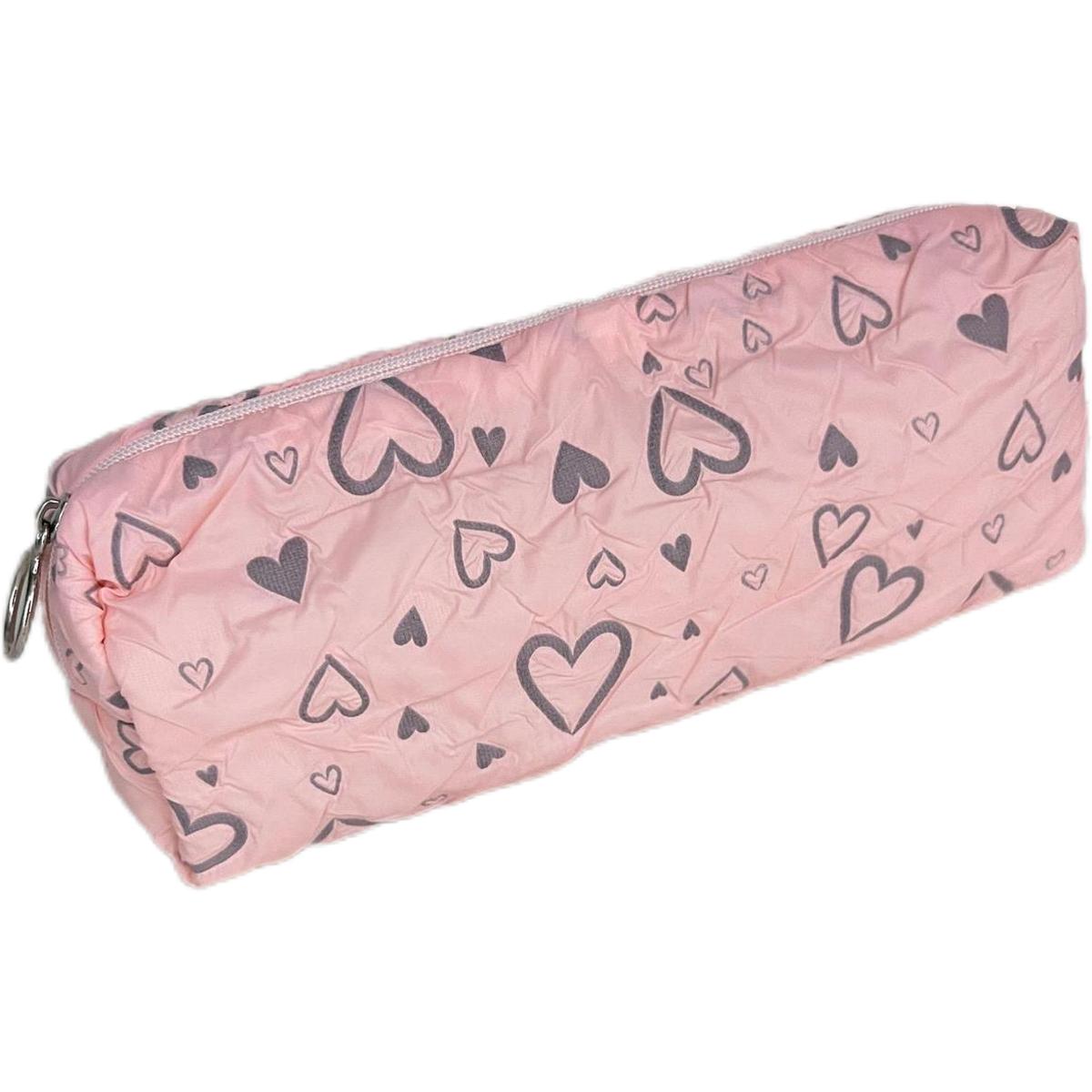 

Пенал с леопардовым принтом, большой вместимости, пушистый пенал, школьный пенал, косметичка для хранения розовый