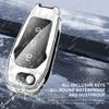 Interior Mouldings Leather Car Metal Key Case Cover For Ford Focus Fusion Mk2 Mk7 Explorer Ranger Uncut Blank HU101 Blade Key Ch