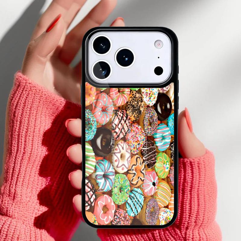 Süße Cremige Rosa Donut Handyhülle für iPhone 17 16 15 14 13 Pro Max Rückabdeckung für 12 11 Pro Hülle