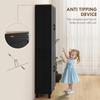 Freestanding Kitchen Cupboard, 4-Door Storage Cabinet with Adjustable Shelves, Modern Kitchen Pantry, 170cm, Black