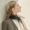 Organza Trimming Scarf_Black