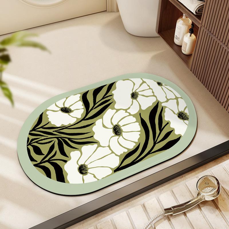 Bathroom Toilet Absorbent Floor Mat Bathroom Door Dirt Resistant Quick Drying Anti Slip Mat