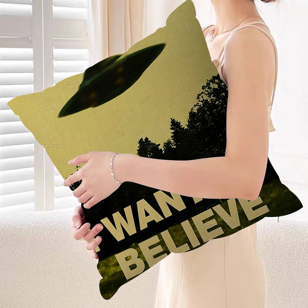 I Want To Believe Cushion Cover Inches Farmhouse Decor Home Throw Pillow Covers For Couch Decorations