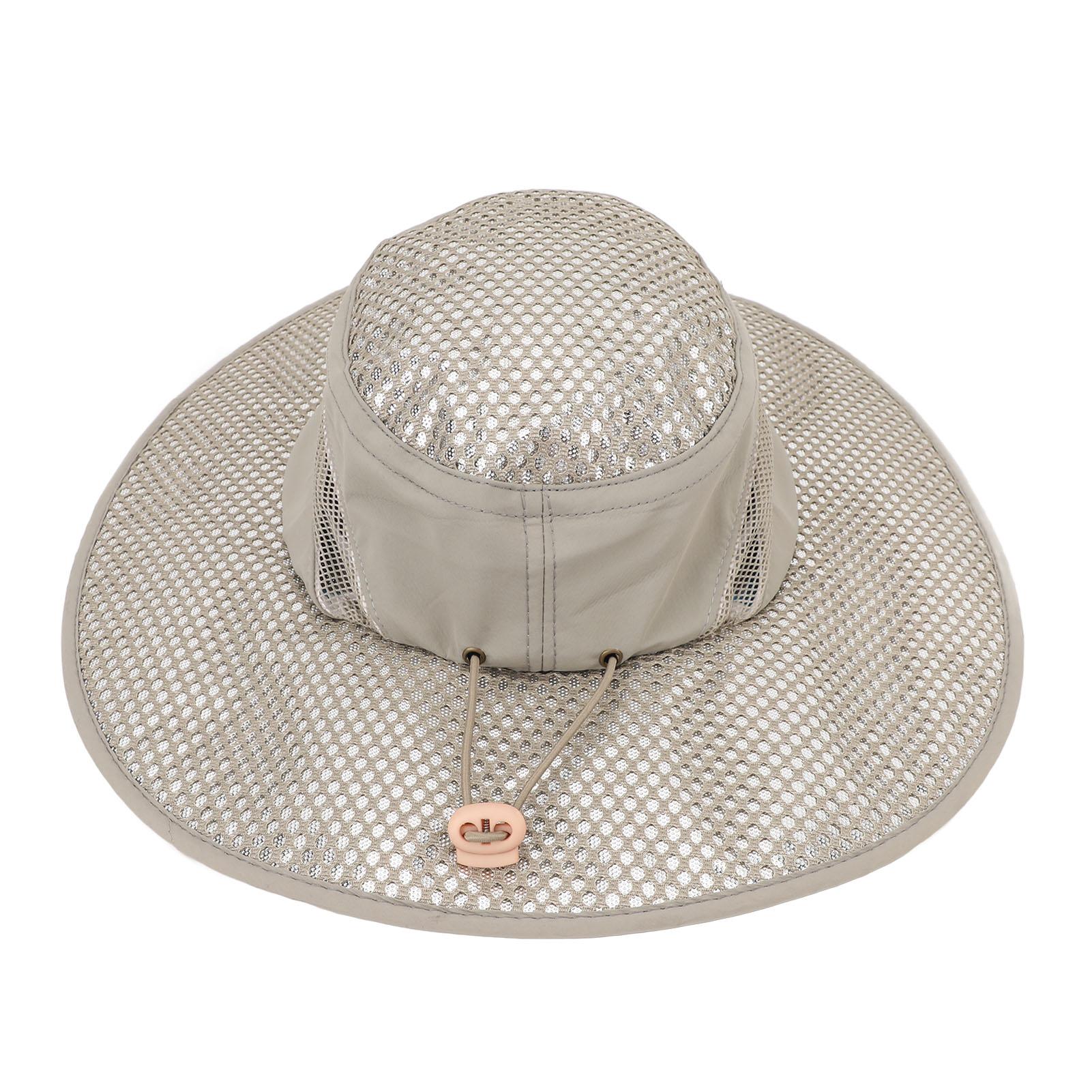 Wide Brim Sun Hat Mesh Design Breathable Stylish Look Bucket Hat for Fishing Hiking Beach