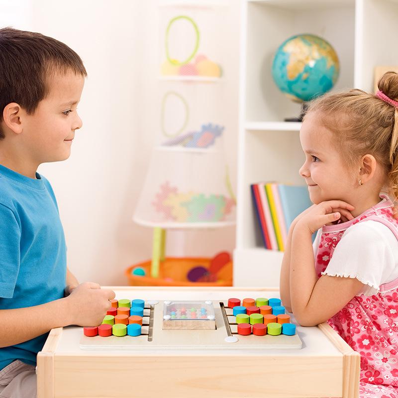 Shake Bead Four-Color Position Game Chess Logical Thinking Training Toy Children'S Montessori Early Education Puzzle Game Board