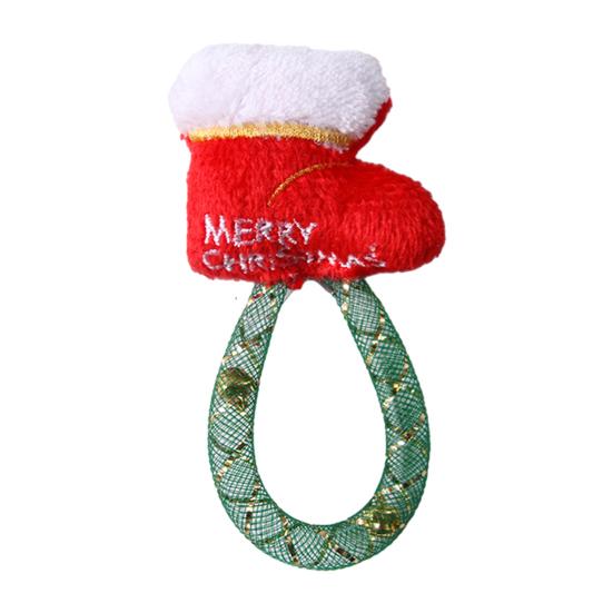 Durable Interactive Cat Toys Christmas Catnip Toy for Indoor Cats, Stuffed Chew with Mesh Stocking Stuffers Tube, Flexible Tube Bell Kittens
