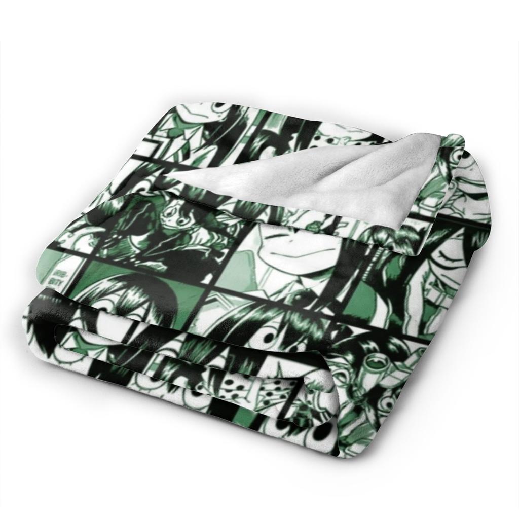 Tsuyu Blankets Boku No My Hero Academia Academy Flannel Throw Blanket Summer Air Conditioning Decoration Lightweight Bedsprea,