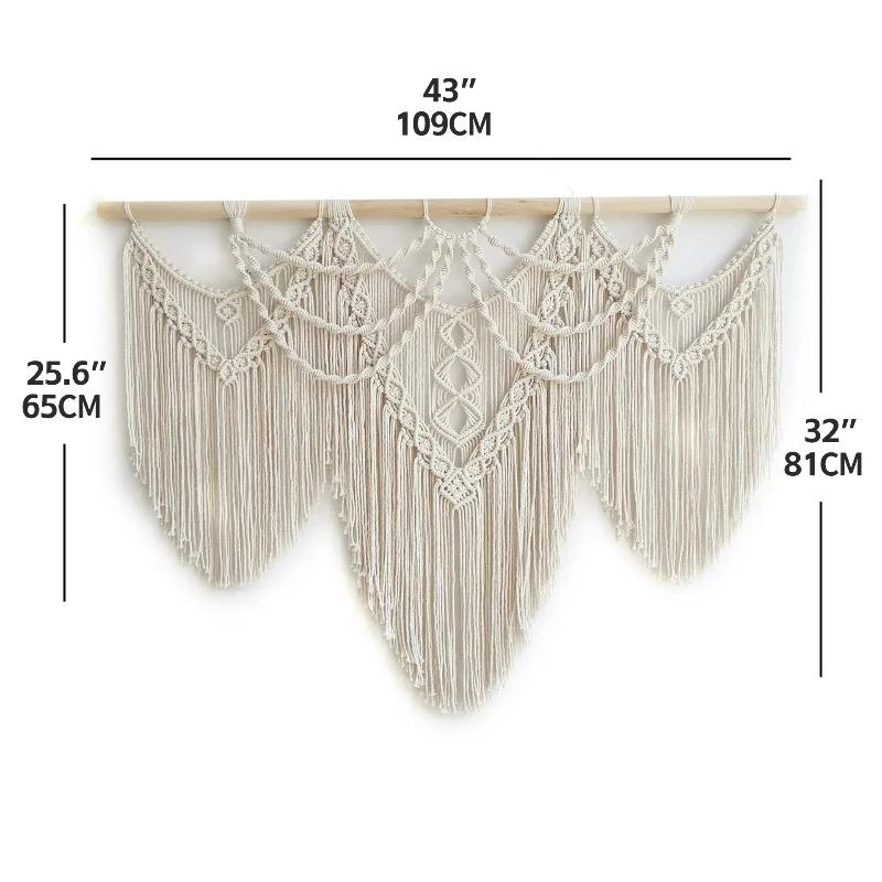 Bohemian Style Wall Hanging Handmade Woven Cotton Rope Tassel Tapestry Living Room Bedroom Homestay Background Tapestry