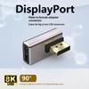 Right Angle DP 1.4 Adapter DisplayPort Male to Female 90 Degree Connector for Home Office PC Laptop Monitor Connection