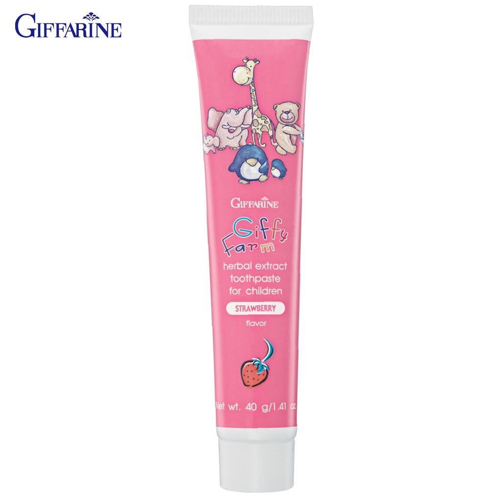 Giffarine Giffy Farm Herbal Extract Зубная паста Клубника/Апельсин/Мята, Прозрачная гель-паста содержит необходимую порцию фтора для детей, 40 г Strawberry 40 g