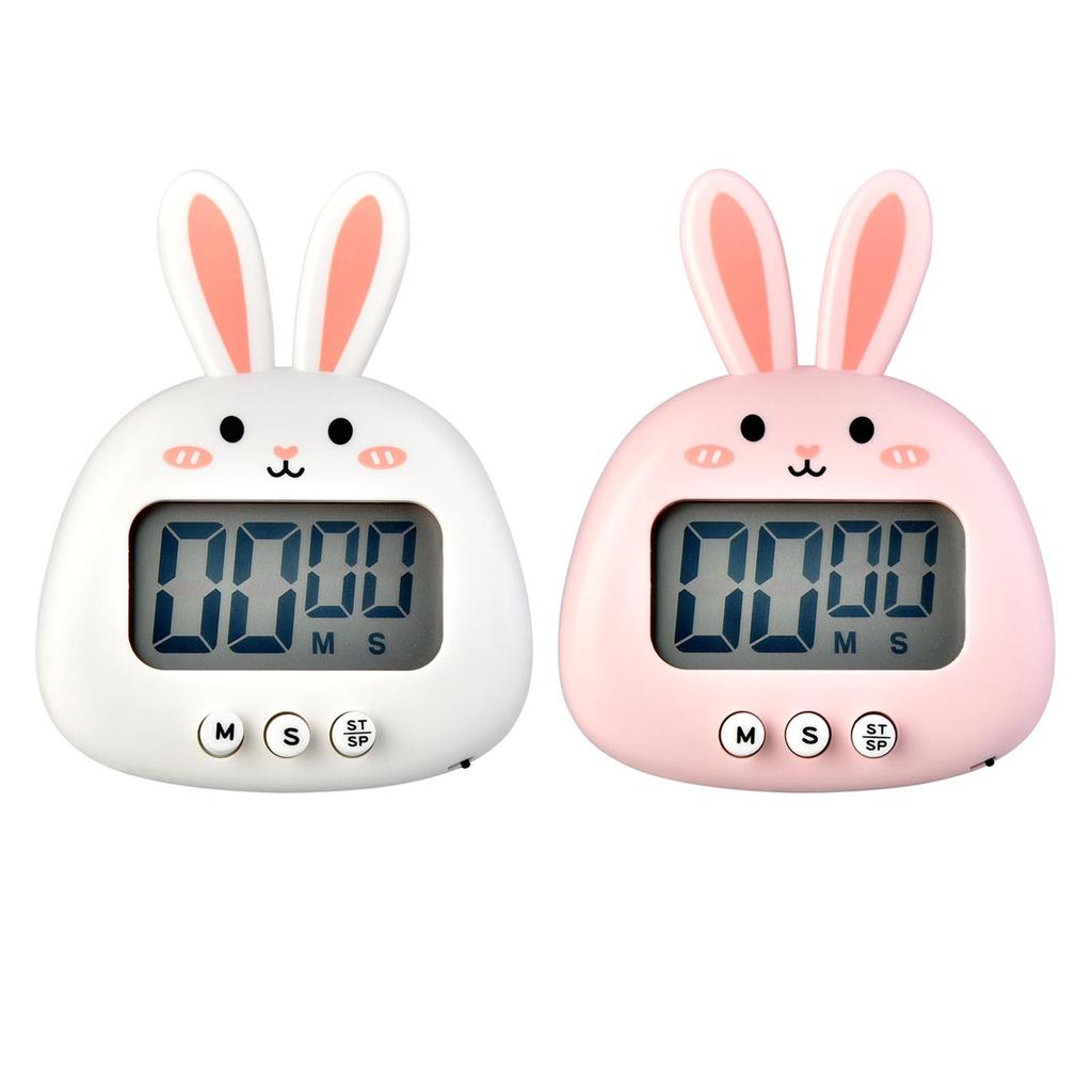 Digital Kitchen Timer Cute Bunny Magnetic Precise Easy Clear Alarm Cooking Timer for Famil
