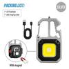 KDULIT Mini LED Keychain Flashlight COB Night Light Portable USB Charging Camping Lamps for Work Outdoor Hiking Fishing Lighting