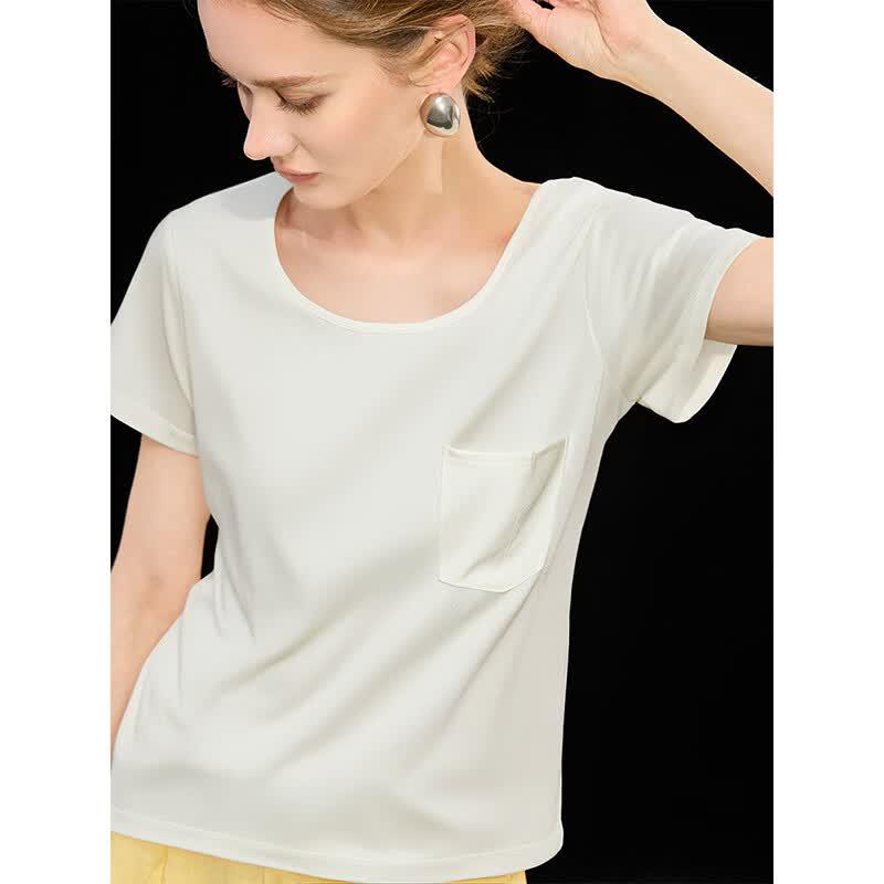 Wudao Women's U-Neck Pocket T-Shirt