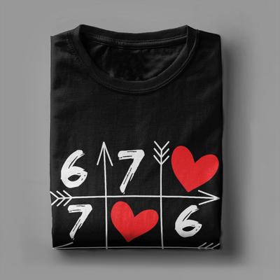 Unisex Six Seven 67 Meme 6 7 Valentines Day Heart T Shirt Cotton Clothing Awesome Short Sleeve Crew Neck Tees Plus Size TShirt