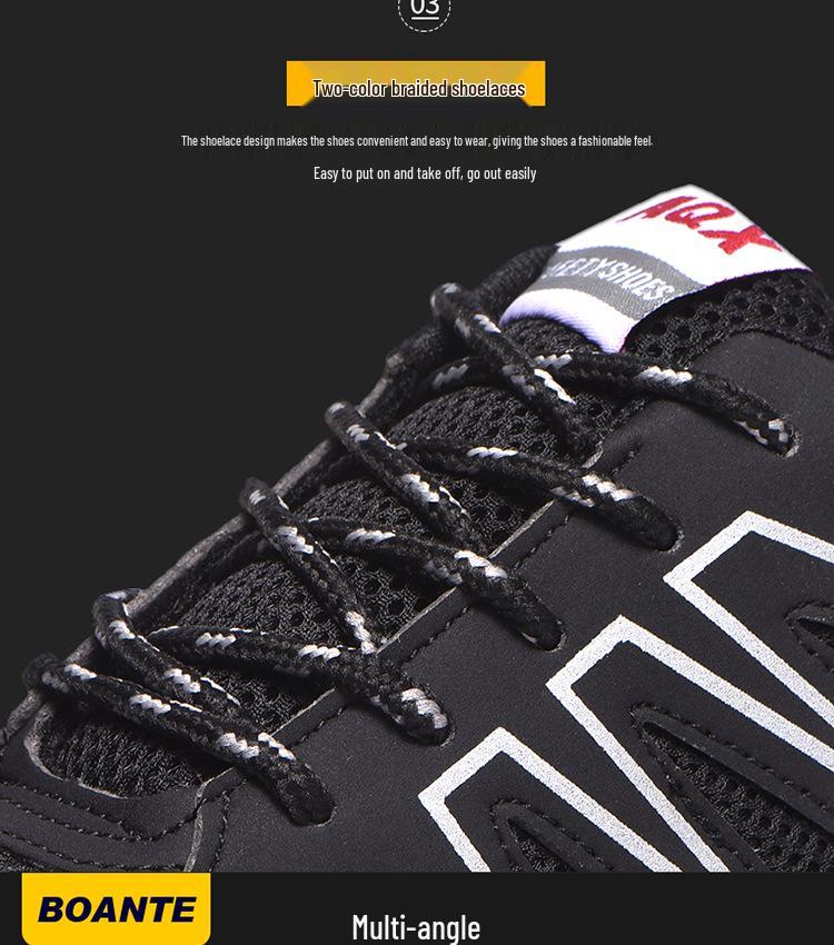 Men's Lightweight Breathable Safety Work Shoes - Anti-smashing, Anti-puncture, Wear-resistant Mountaineering Sports Footwear.