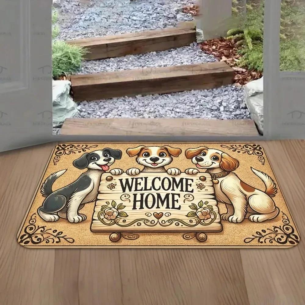 1PC Dog's Paw Pattern Pop Arts Design Door Mats Kitchen Rugs Non-Slip Home Bathroom Rugs Bath Mat Carpet for Sink Laundry Decor