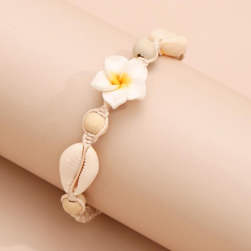 Fashion Shell Anklet Bracelets Beaded Foot Chain Boho Sea Beach Flower Foot Ankle Bracelet for Women and Teen Girls