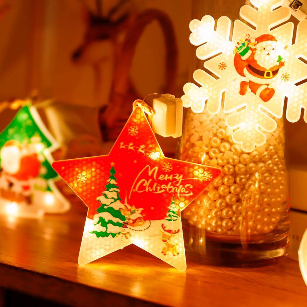 

Christmas Home Decor LED Lights Kids Room Curtain Holiday Ornamentt Red