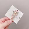 Women Hairpin Bow Shape Faux Pearl Rhinestone Faux Crystal Decor Hollow Out Exquisite Anti-slip Sparkling Luxury Hair Decoration Hair Clip