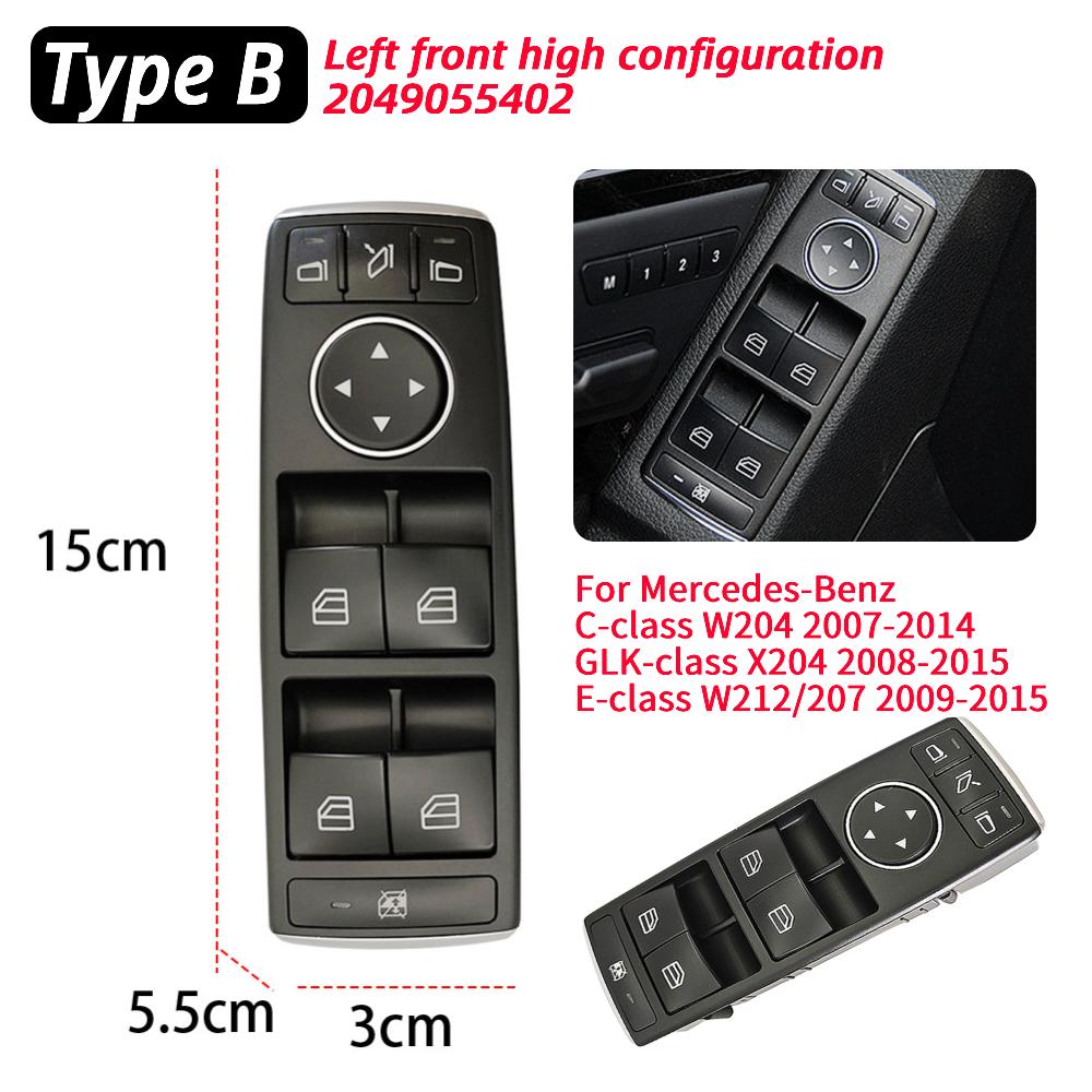 

Управление стеклоподъемником 2049055302 Главный выключатель стеклоподъемника передней стороны 2049055402 для Mercedes Benz CE GLK W204 X204 W212 W207
